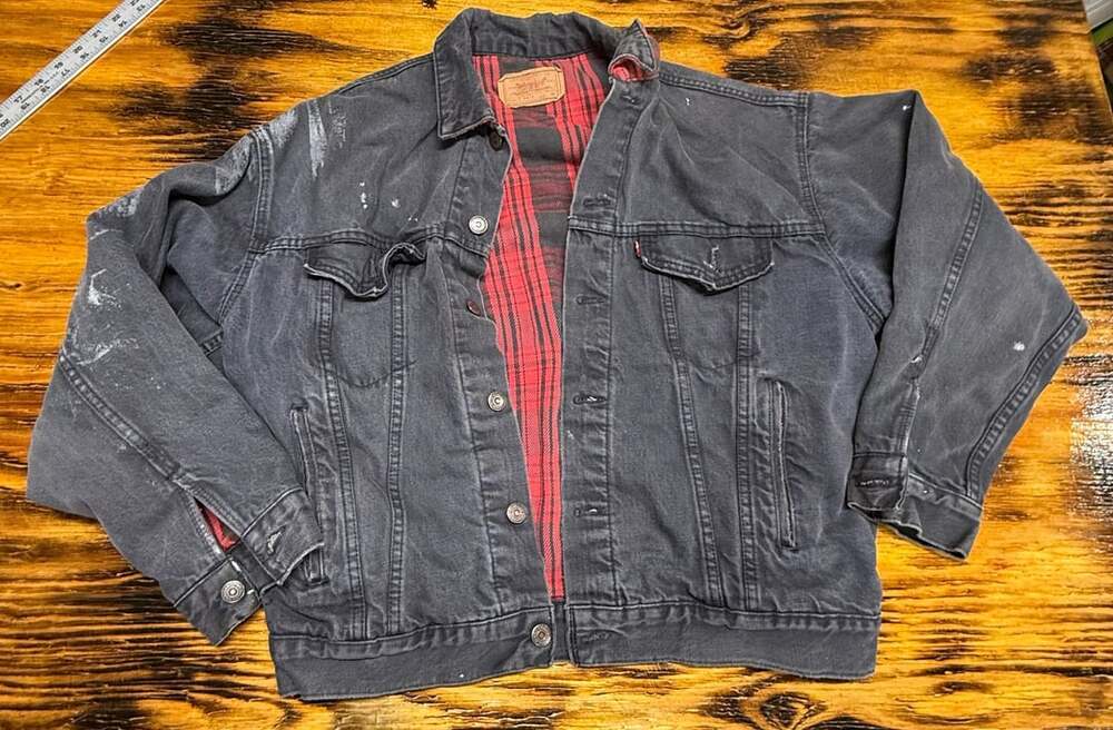 Levi's Flannel Lined Trucker Jacket Size L Black